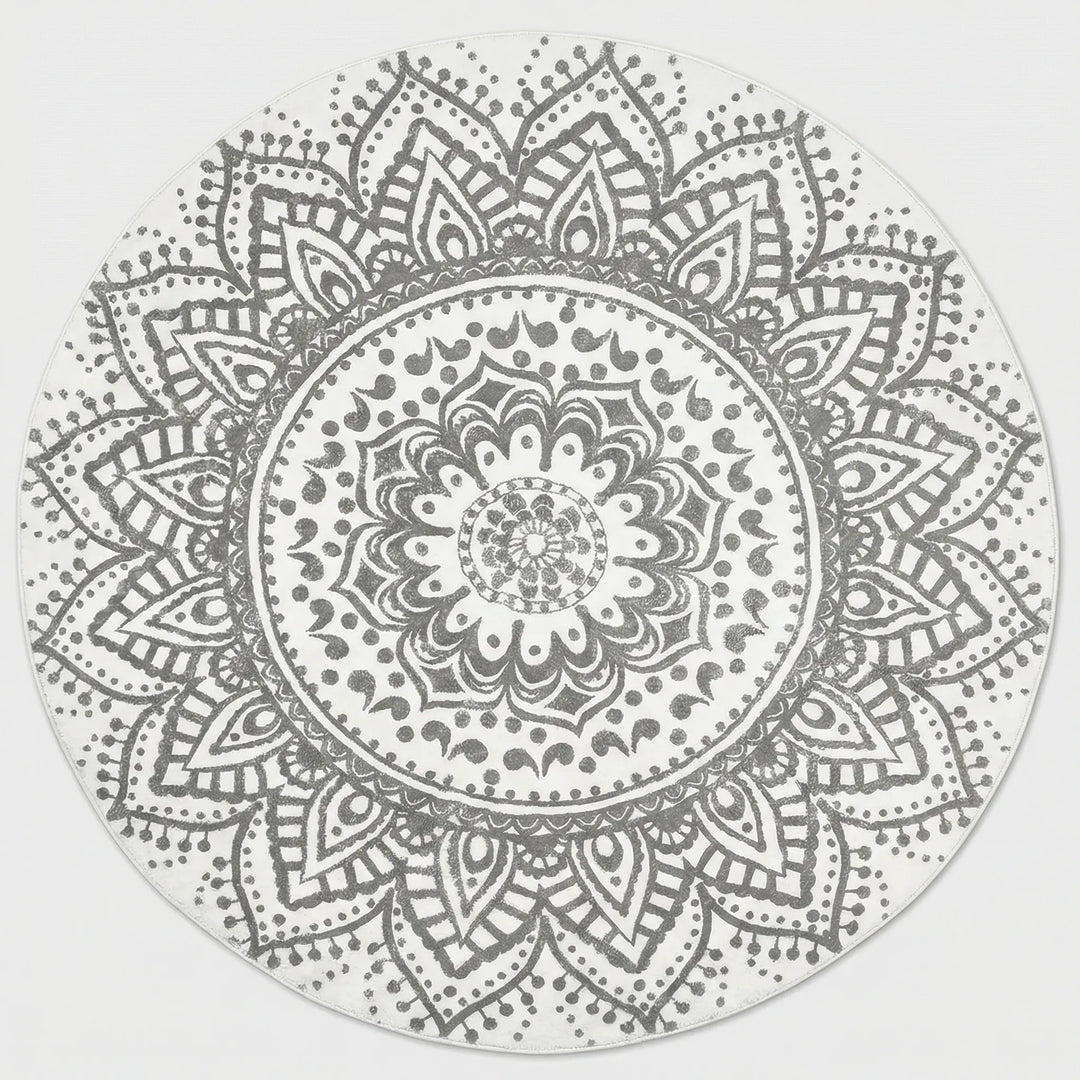 Round Patterned Accent Rug - Mandavelle