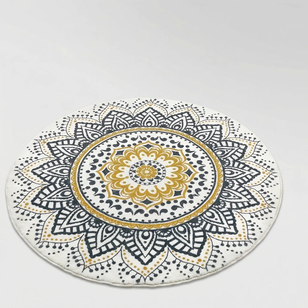 Round Patterned Accent Rug - Mandavelle
