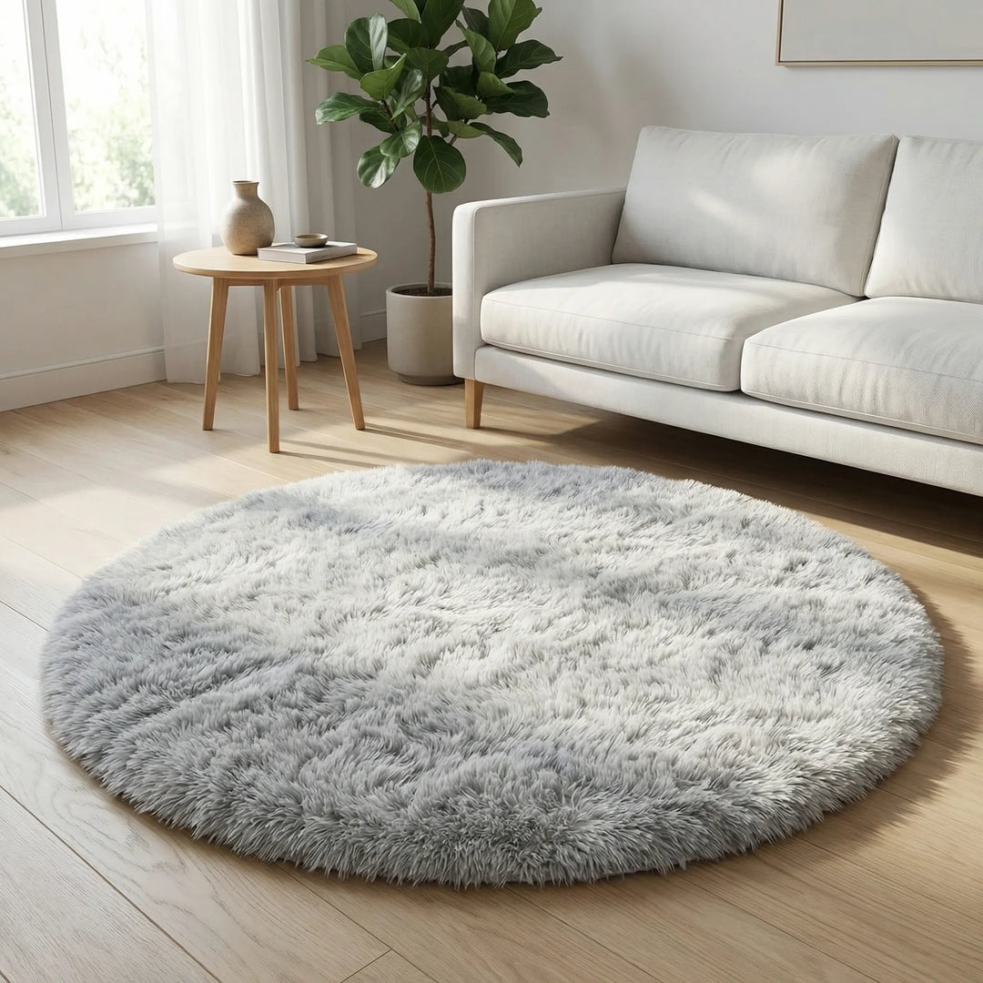 Round Plush Area Rug - Lunafluff