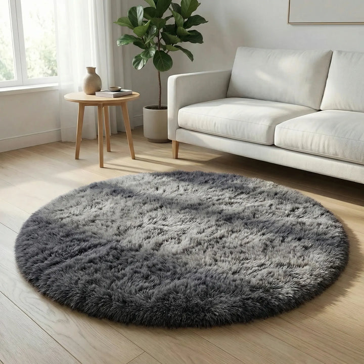 Round Plush Area Rug - Lunafluff
