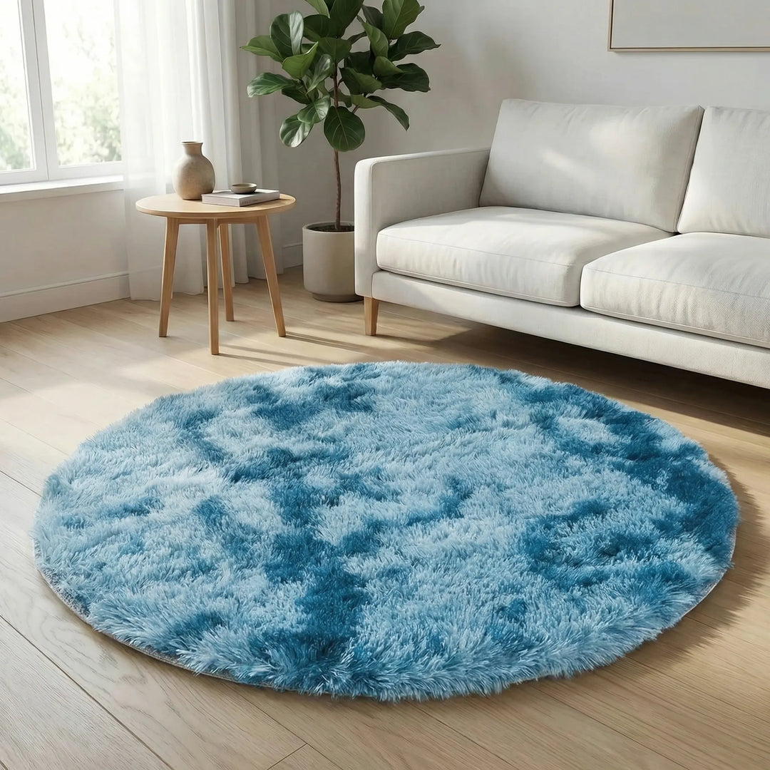 Round Plush Area Rug - Lunafluff