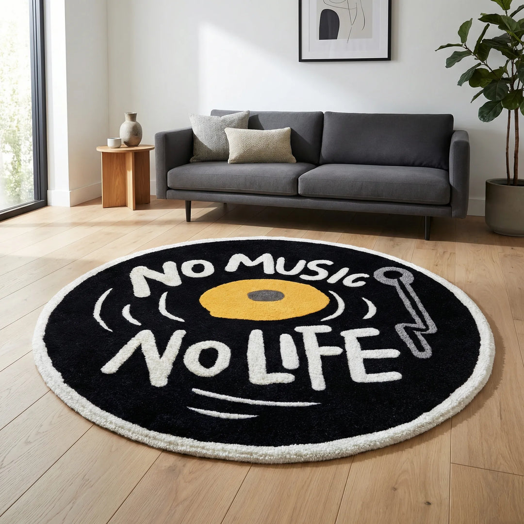 Round Retro Record Rug - Vinylo