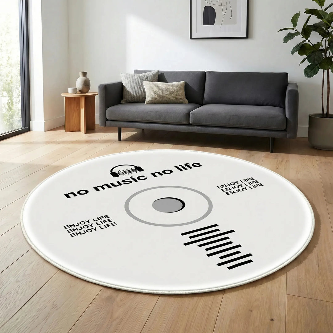 Round Retro Record Rug - Vinylo