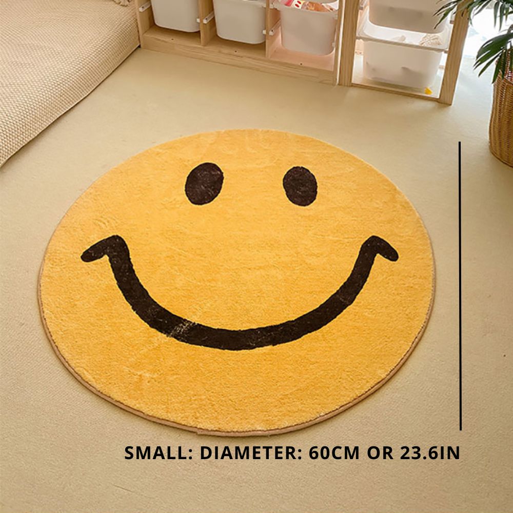 Round Smile Face Rug - Smilori