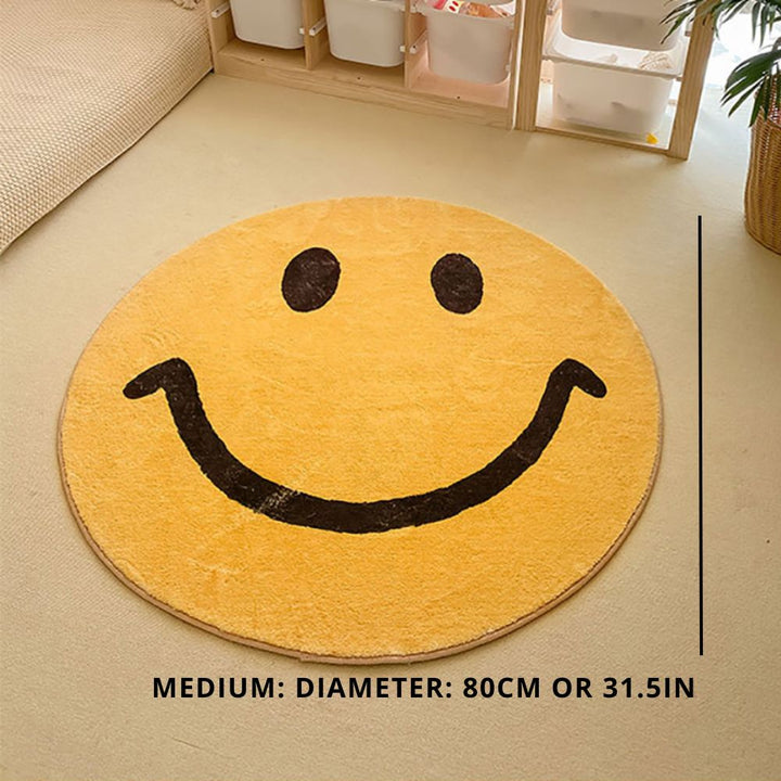 Round Smile Face Rug - Smilori