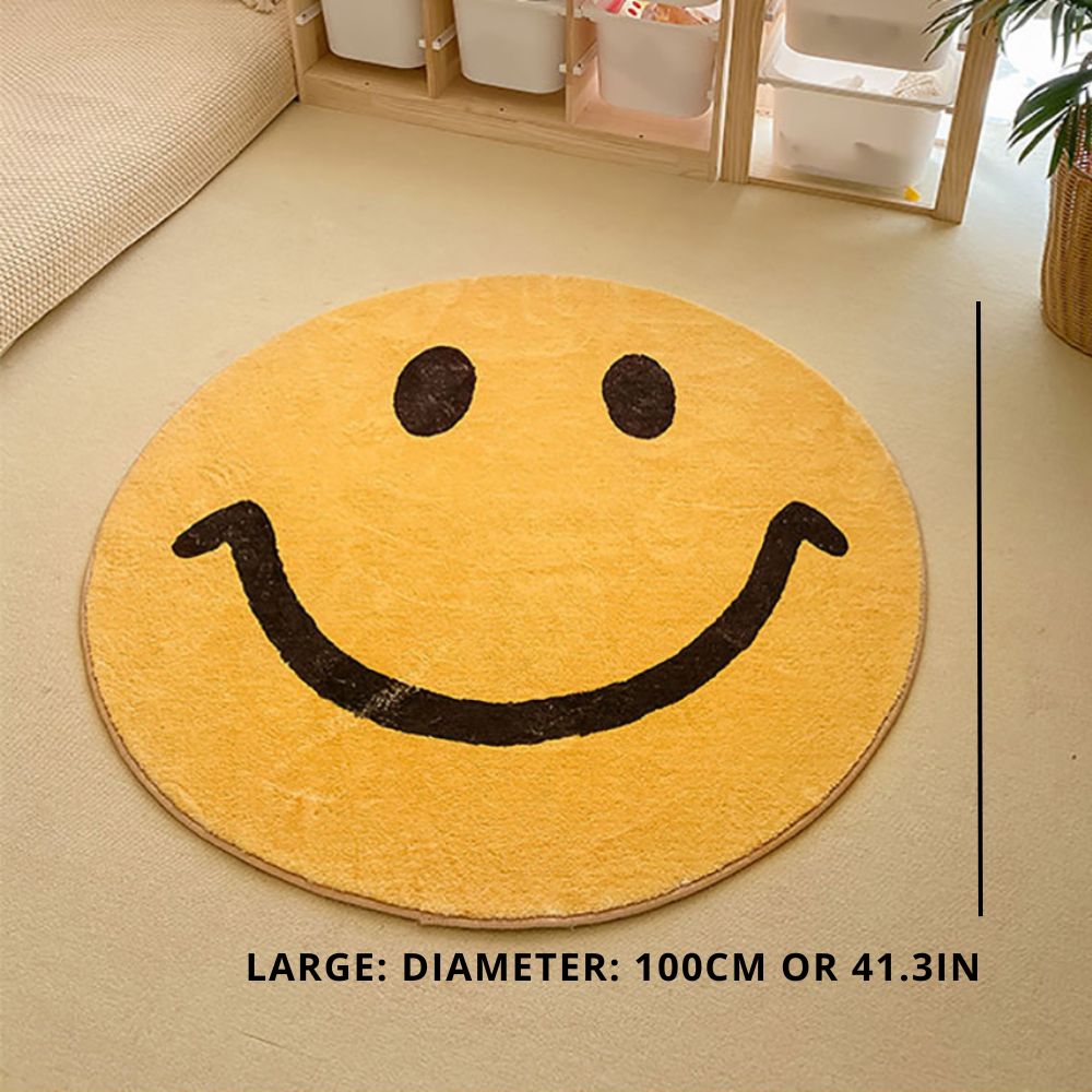 Round Smile Face Rug - Smilori