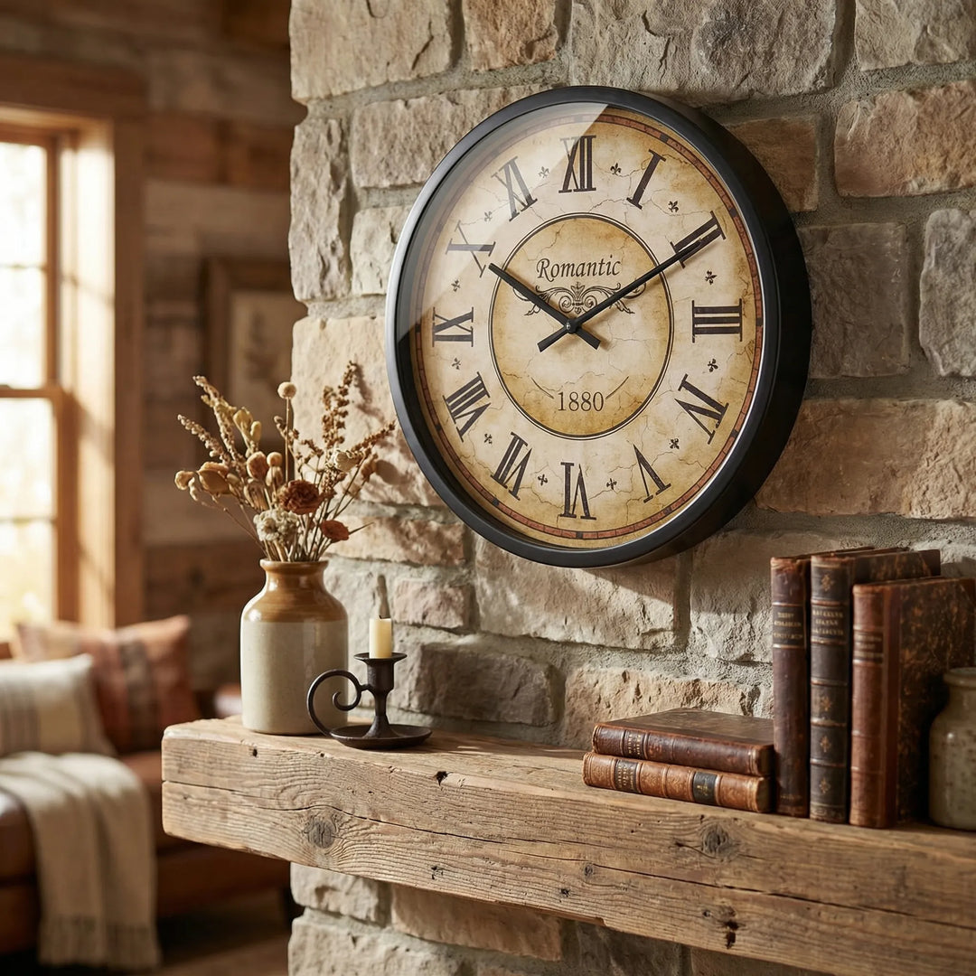 Round Vintage Style Wall Clock - ChronoVint