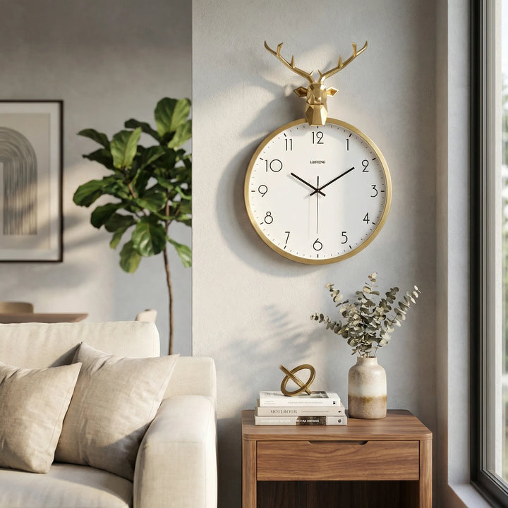 Round Wall Clock With Accent Head - Auraldeer