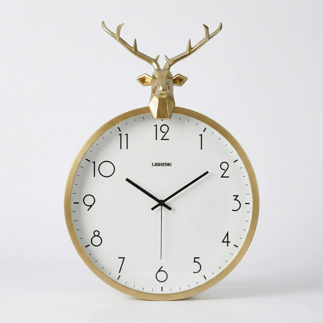 Round Wall Clock With Accent Head - Auraldeer