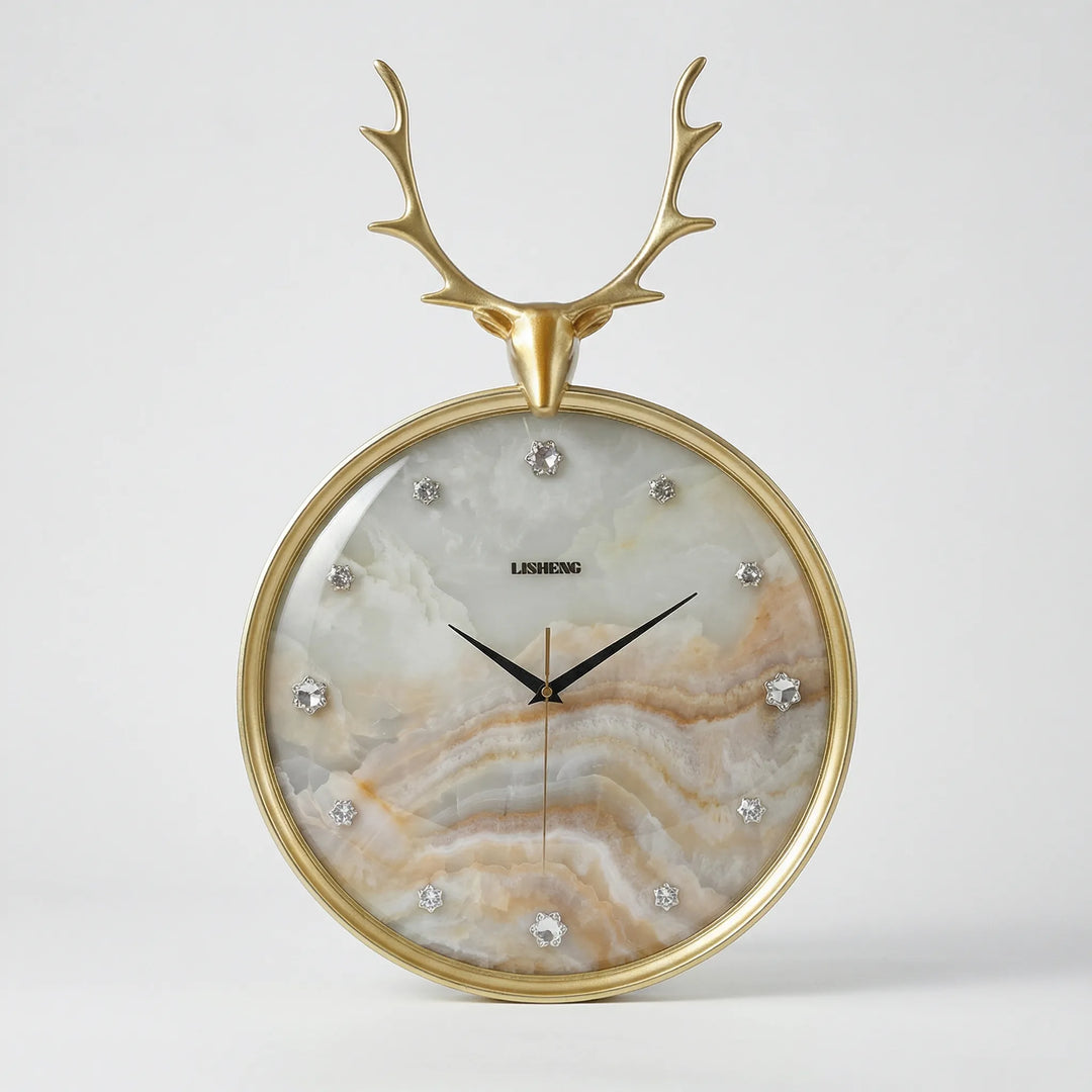 Round Wall Clock With Accent Head - Auraldeer