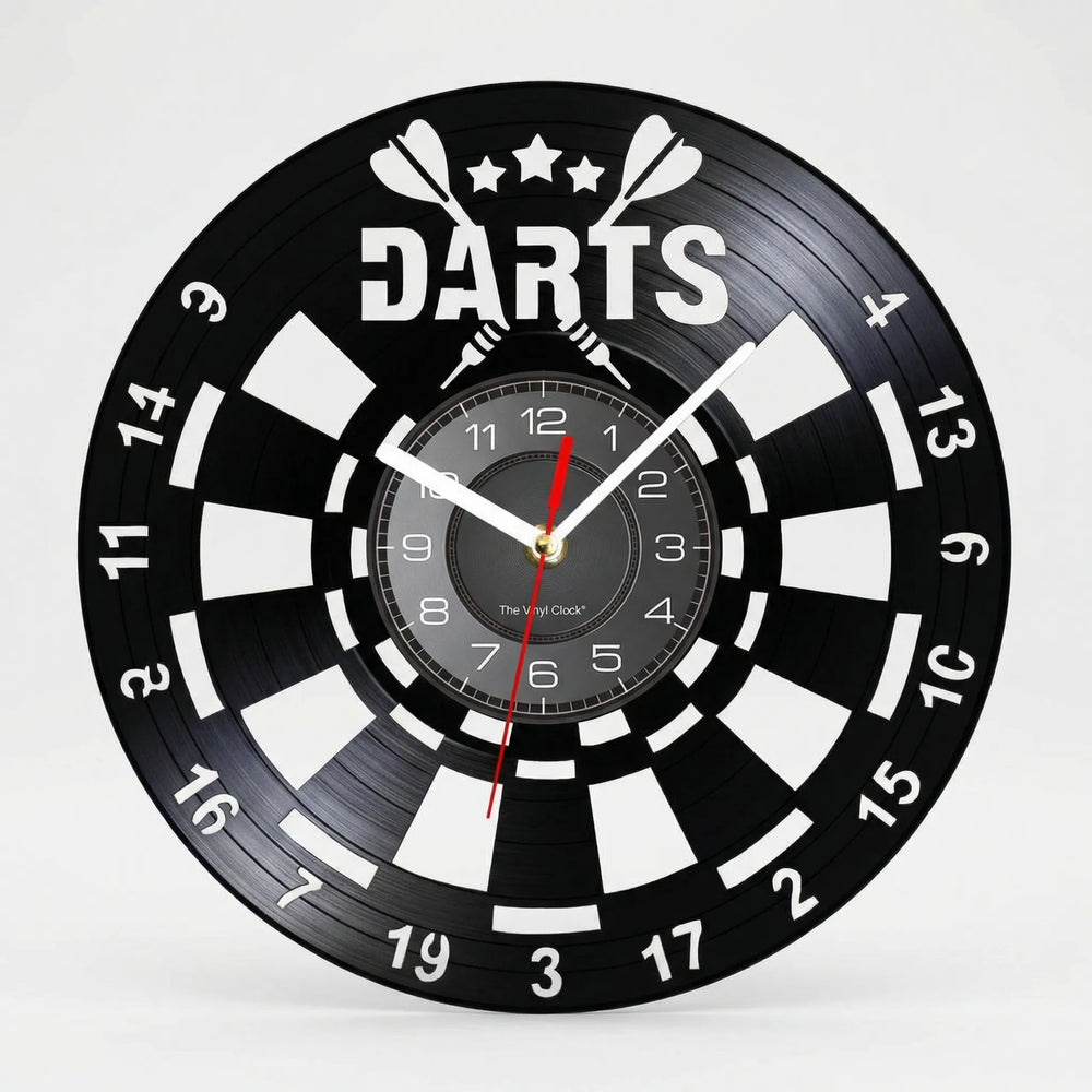 Round Wall Clock With Dart Motif - Dartorio