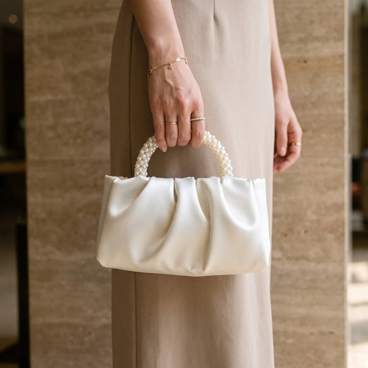 Ruched Evening Clutch Bag - Luminelle
