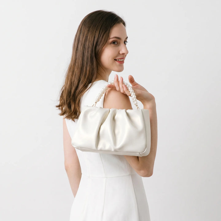 Ruched Evening Clutch Bag - Luminelle