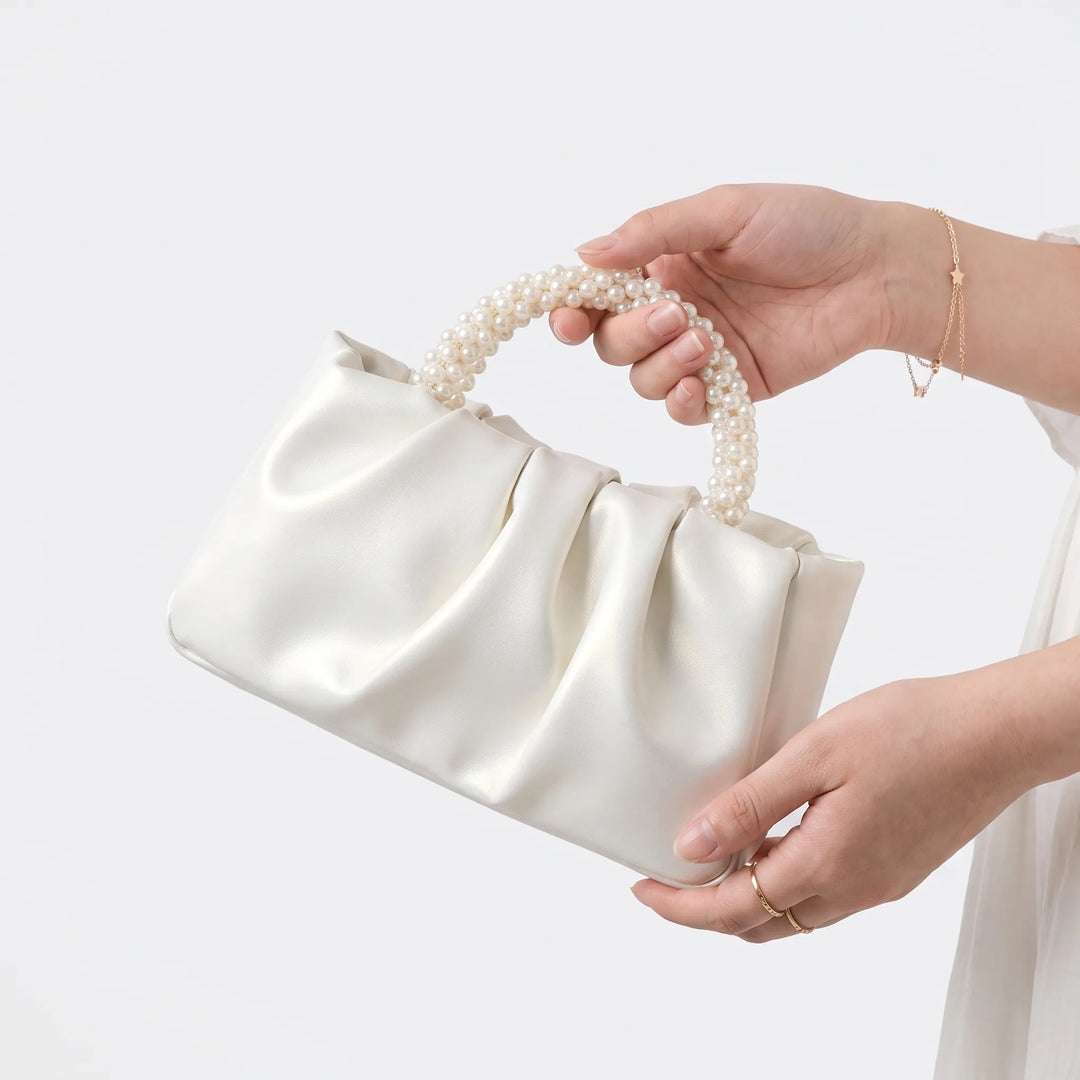 Ruched Evening Clutch Bag - Luminelle