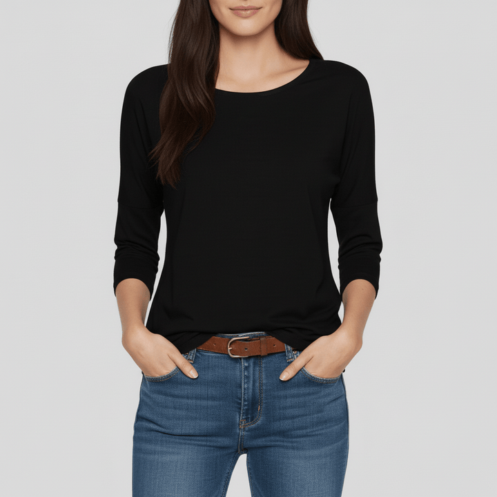 Rundhals-Shirt Mit Dreiviertelärmeln - Lucienne