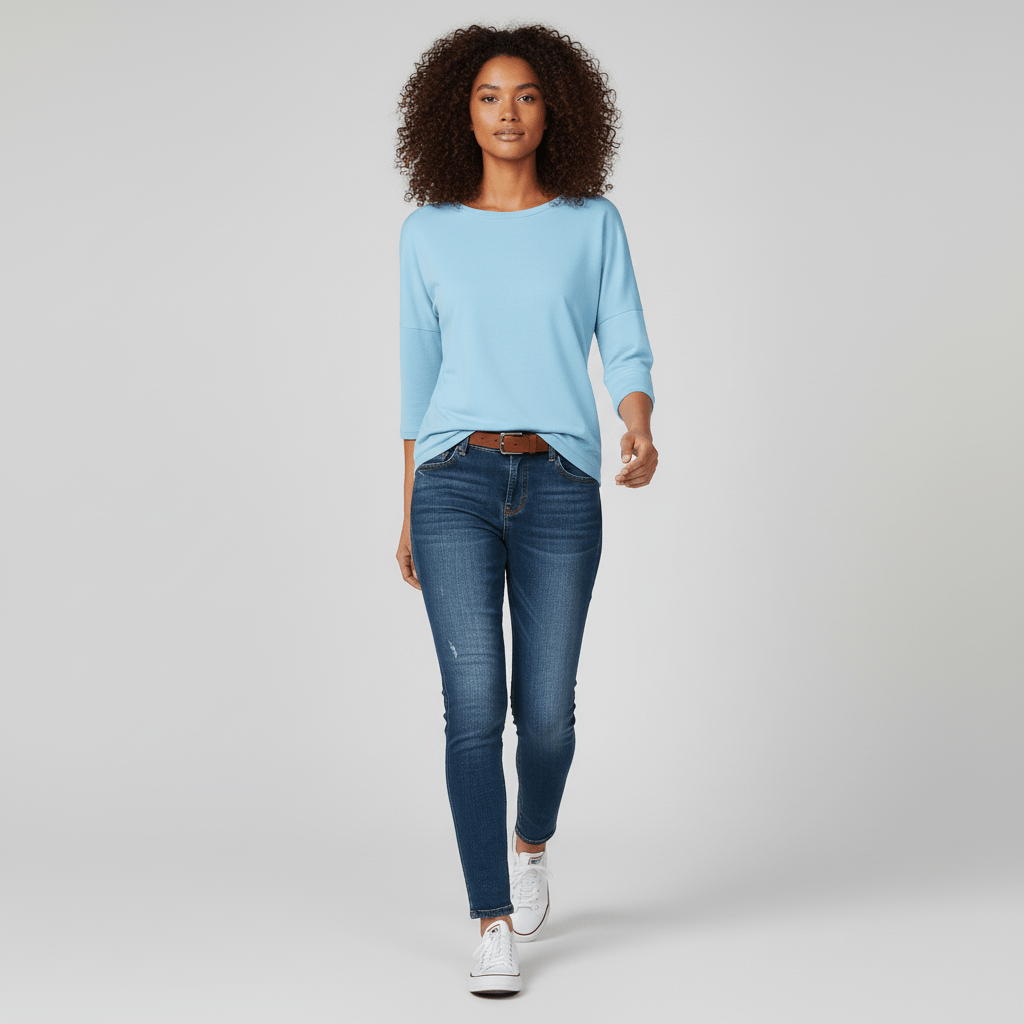 Rundhals-Shirt Mit Dreiviertelärmeln - Lucienne