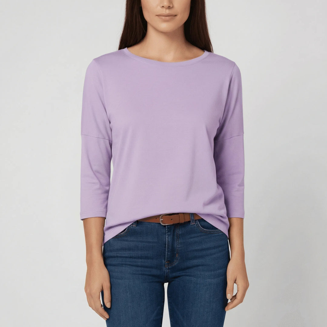 Rundhals-Shirt Mit Dreiviertelärmeln - Lucienne