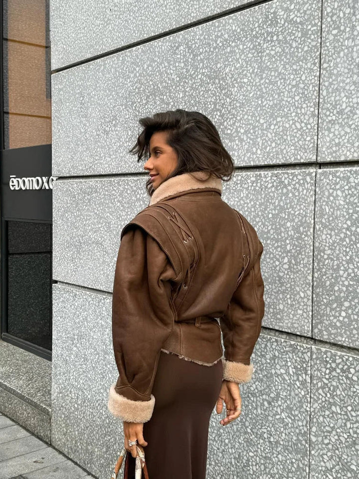 Ladies Fur-Lined Leather Jacket – Selma