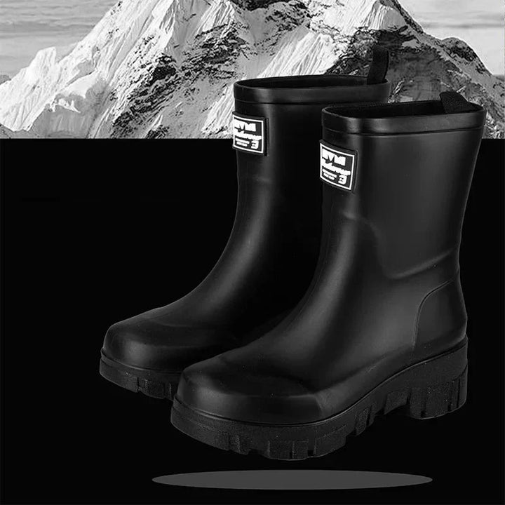 Ladies' Chelsea waterproof ankle boots with block heel & patterned sole – Saphira