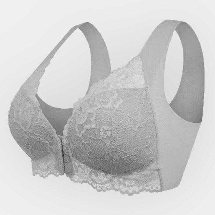 Seamless lace sports bra with front closure – Mireya
