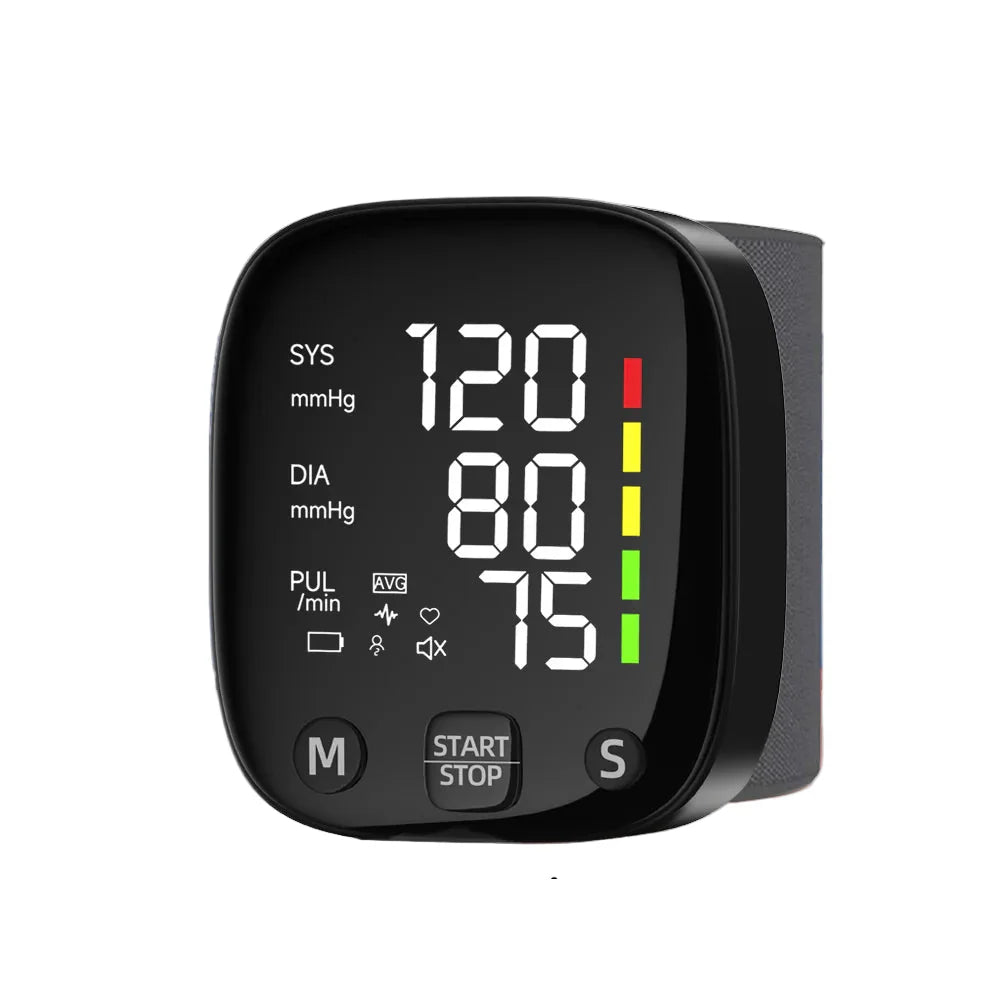 Rechargeable LED Wrist Blood Pressure Monitor with Voice Function – HeartGuard