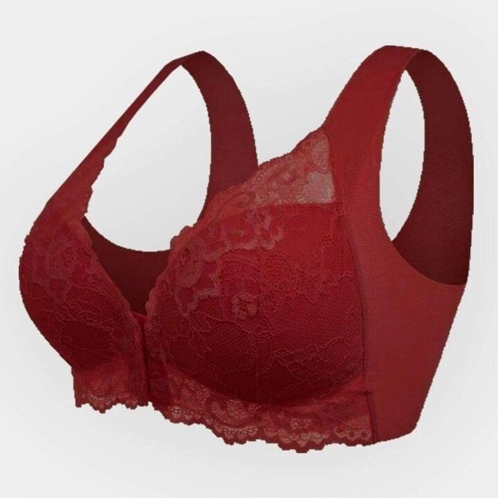 Seamless lace sports bra with front closure – Mireya