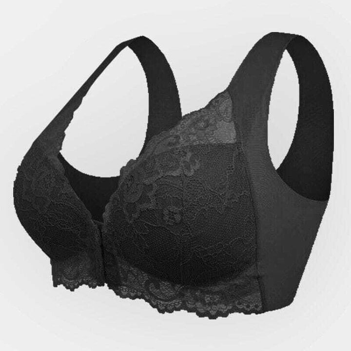 Seamless lace sports bra with front closure – Mireya