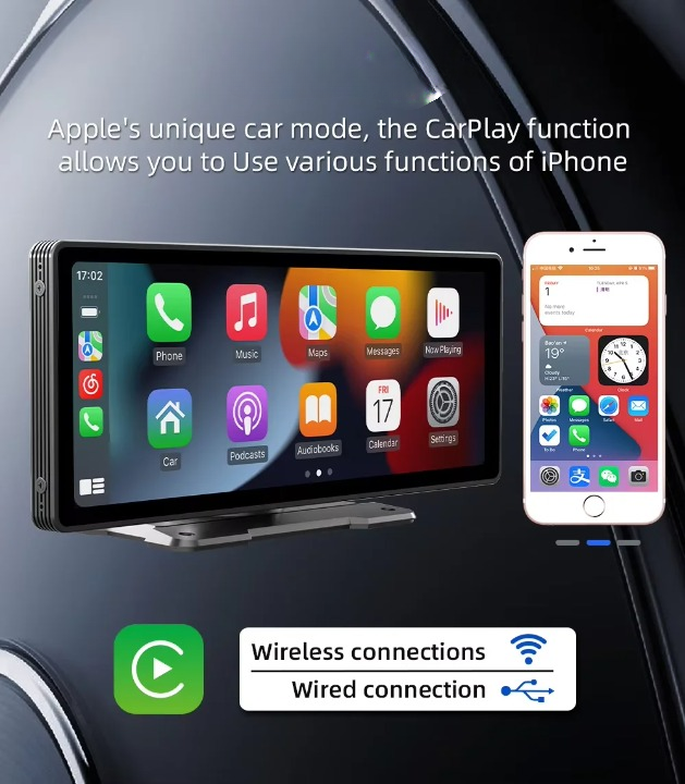 Universal 10.26-Inch Car Multimedia Player with Wireless CarPlay and Android Auto