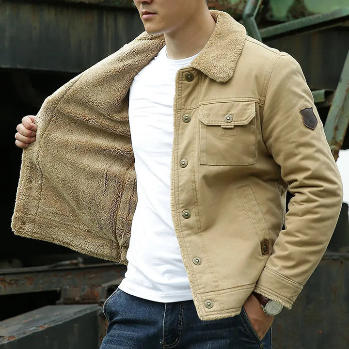 Stylish Men's Jacket with Fur Collar – Lars