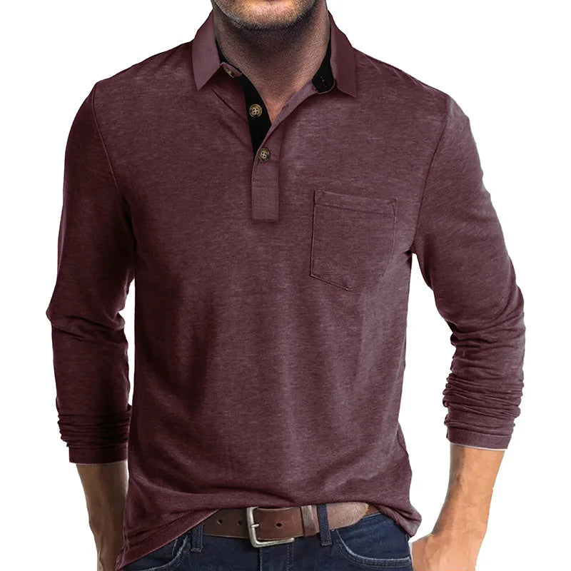 Men's Long Sleeve Polo Breathable & Versatile – Matteo