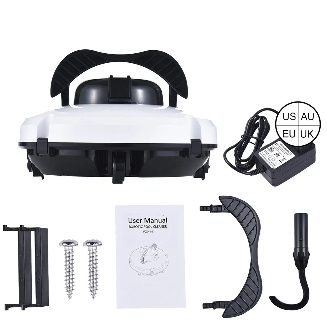 Cordless Robotic Pool Cleaner IPX8 Waterproof Dual-Motor 120-Min Runtime – AquaMate