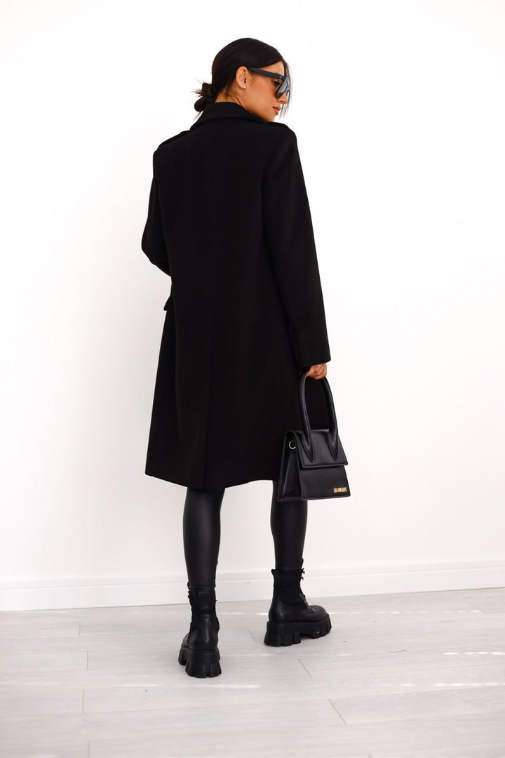 Double-breasted women's wool coat – Celina