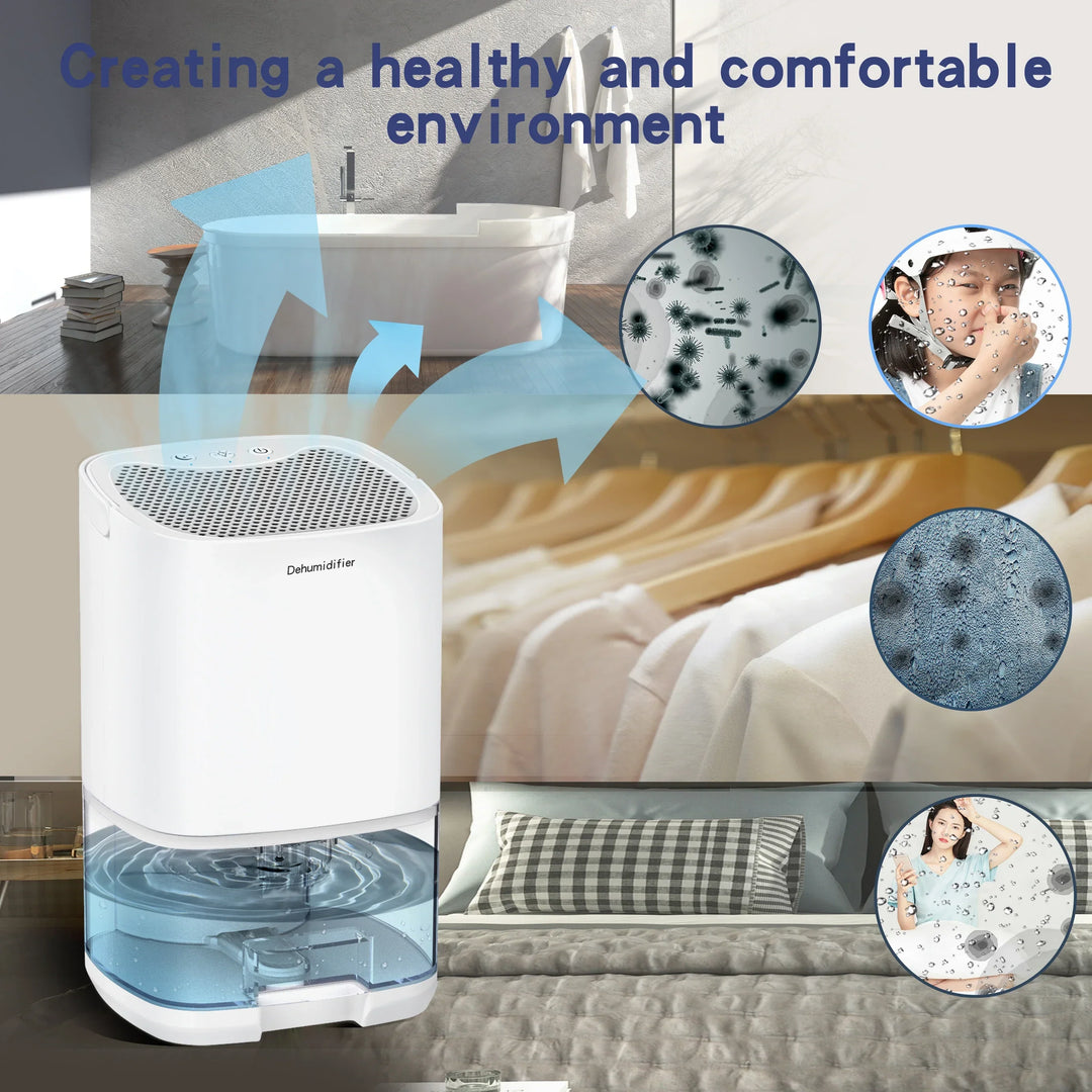 1000ml Portable 2-in-1 Dehumidifier with Air Filter & Night Light – Aveline
