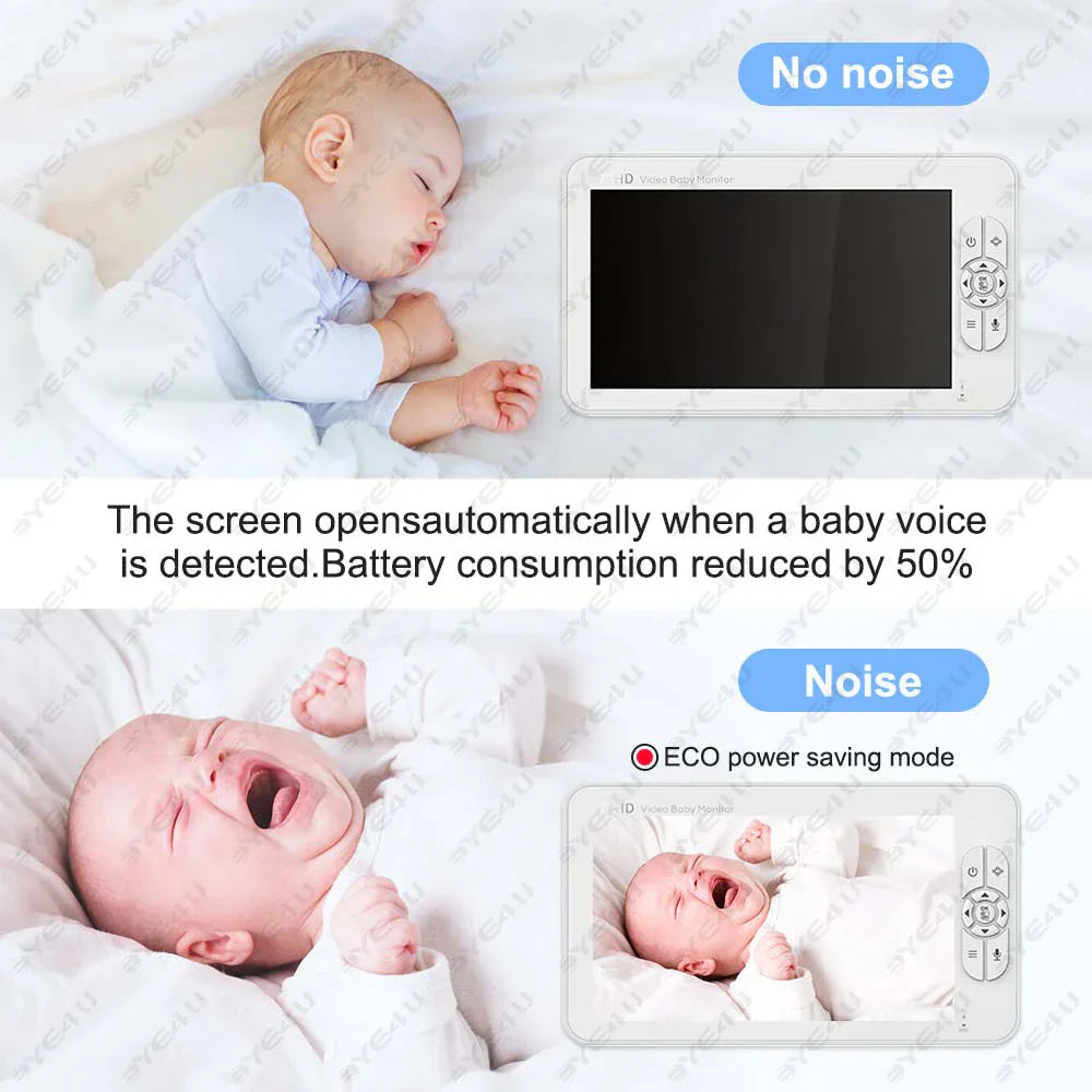 5-Inch HD Video Baby Monitor with Camera, PTZ Zoom and Night Vision
