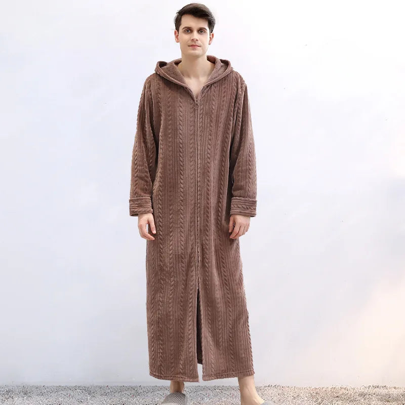 Hooded flannel bathrobe for couples – CosyHug