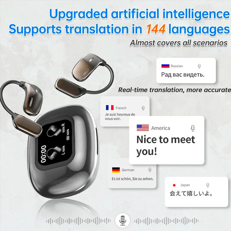 Real-Time Translation Earbuds with LCD Touch – Lexora
