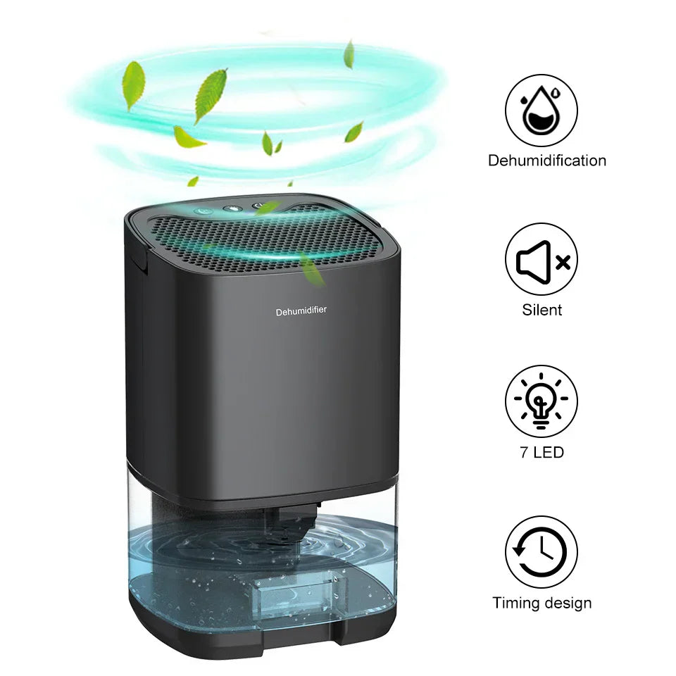 1000ml Portable 2-in-1 Dehumidifier with Air Filter & Night Light – Aveline