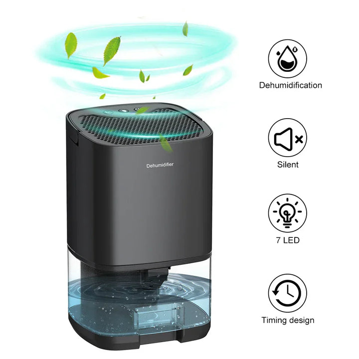 1000ml Portable 2-in-1 Dehumidifier with Air Filter & Night Light – Aveline