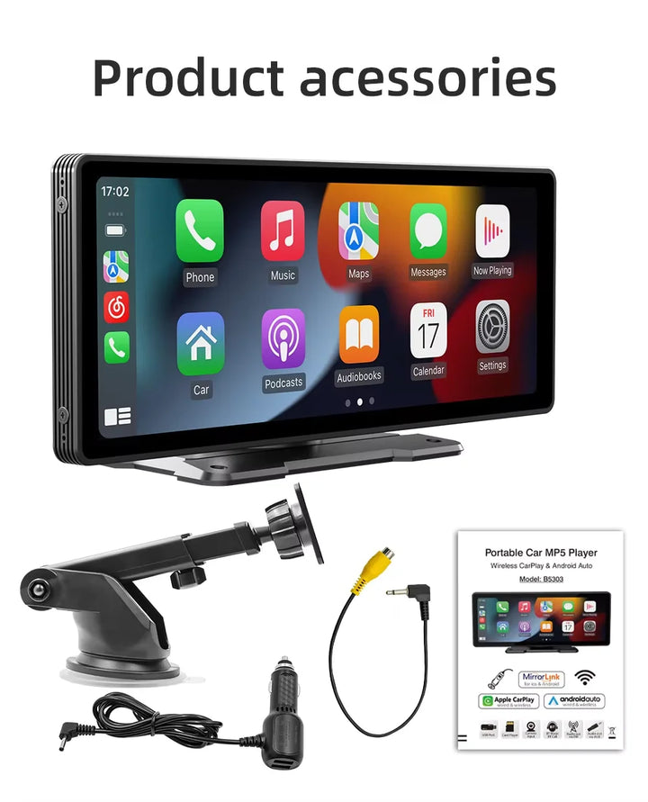 Universal 10.26-Inch Car Multimedia Player with Wireless CarPlay and Android Auto