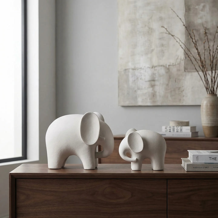 Scandinavisch Olifantenbeeldje In Minimalistisch Stijl - Elphuro
