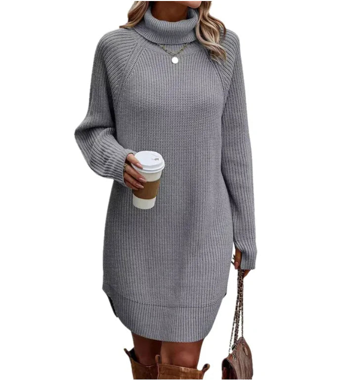Autumnal knitted dress with a roll neck – Maris