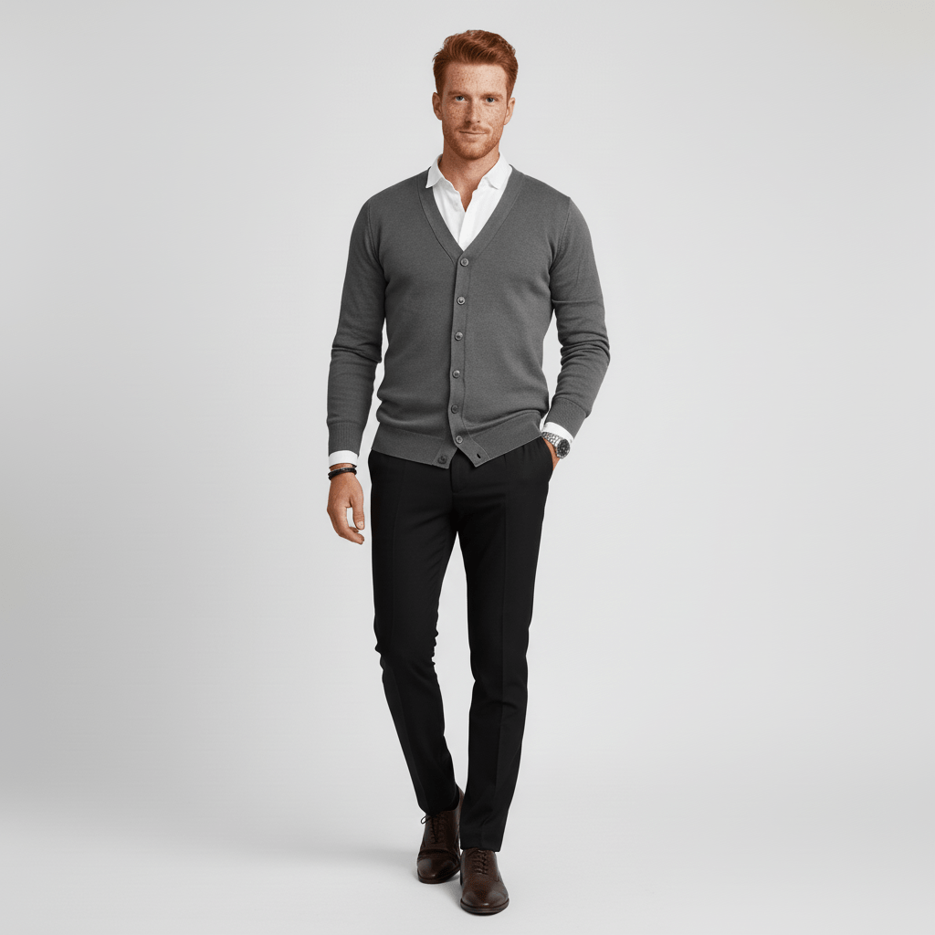 Schmal Geschnittene Strickjacke Mit Langen Ärmeln - Devin