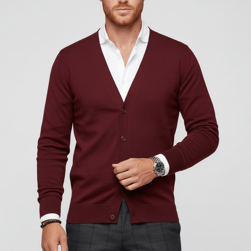 Schmal Geschnittene Strickjacke Mit Langen Ärmeln - Devin