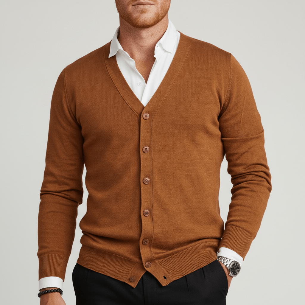 Schmal Geschnittene Strickjacke Mit Langen Ärmeln - Devin