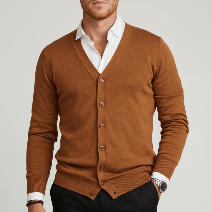 Schmal Geschnittene Strickjacke Mit Langen Ärmeln - Devin
