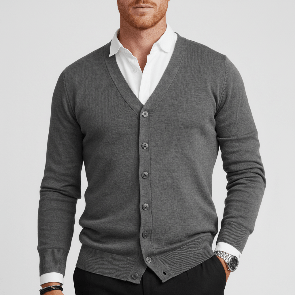 Schmal Geschnittene Strickjacke Mit Langen Ärmeln - Devin