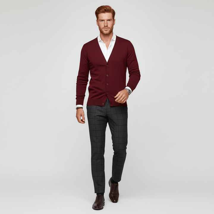 Schmal Geschnittene Strickjacke Mit Langen Ärmeln - Devin