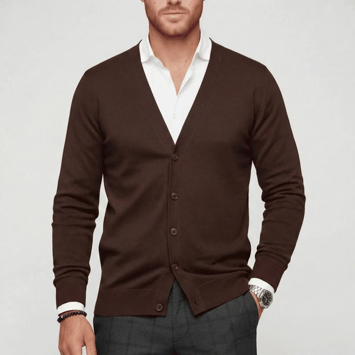 Schmal Geschnittene Strickjacke Mit Langen Ärmeln - Devin