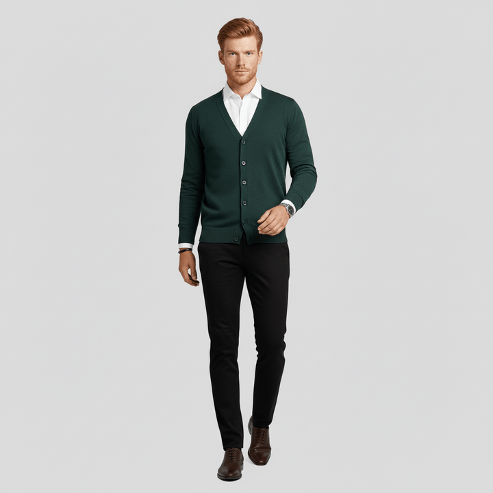 Schmal Geschnittene Strickjacke Mit Langen Ärmeln - Devin