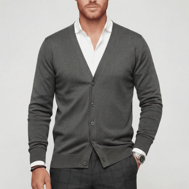 Schmal Geschnittene Strickjacke Mit Langen Ärmeln - Devin